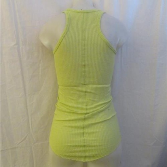 STEFANO MORTARI GREEN RIBBED ,STRETCH TANK TOP  M - Picture 3 of 4